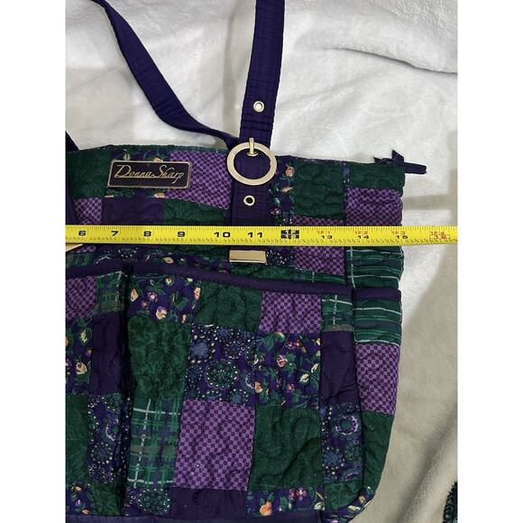 Donna Sharp Quilted Floral Patchwork Purple And Green Large Bag And Wallet - Picture 5 of 14